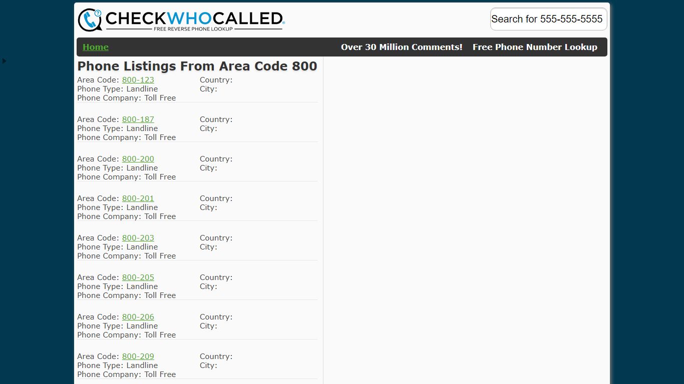 800 Area Code Reverse Phone Lookup - check who called